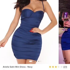 Fashion Nova Navy Satin Mini Dress